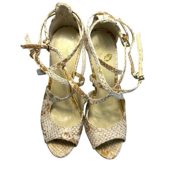 Colin Stuart Snakeskin Print Platform Heels Sz 6.5 - Picture 6 of 10